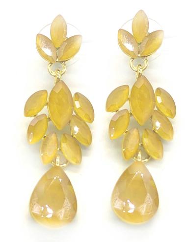 PENDIENTES LARGOS DE CRISTAL FACETADO NARANJA PASTEL