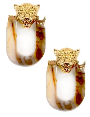 PENDIENTES LEOPARDO EFECTO CAREY