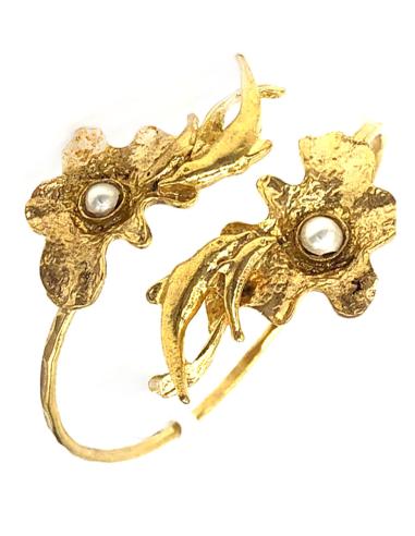 BRAZALETE DORADO FINO DE INSPIRACIÓN MARINA CON PERLAS