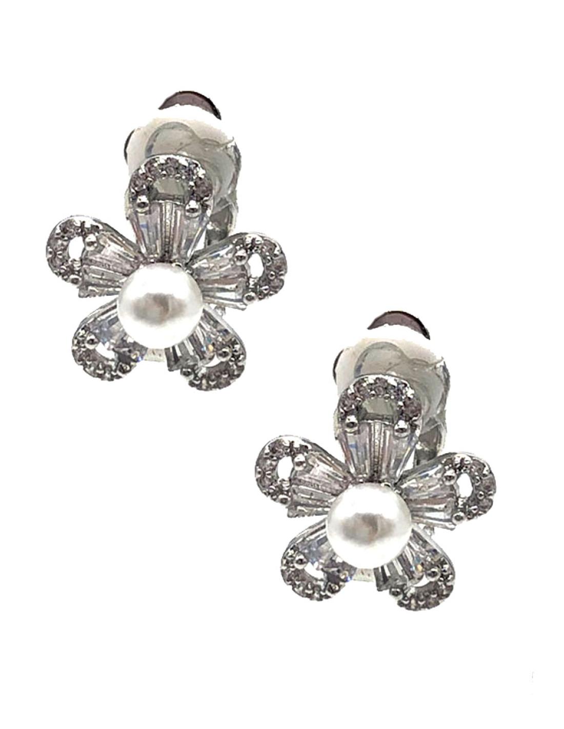 Pendientes Clip Plata Con Brillantes Sin Perforar - Ligeros Y Cómodos Para Mujer | Ideal Para Fiesta Y Diario