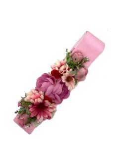 CINTURÓN ROSA CON FLORES MULTICOLOR PARA BODAS