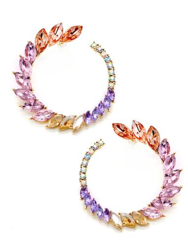 PENDIENTES DE AROS GRANDES DECORADOS CON PEDRERIA DE CRISTAL