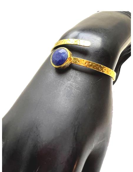 PULSERA BRAZALETE MUJER AZUL MARINO BAÑADO EN ORO ELEGANTE Y SOFISTICADO