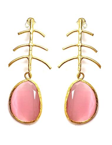 PENDIENTES LÁGRIMA ROSA DE ALTA BISUTERÍA CON DISEÑO ORIGINAL PARA VERANO