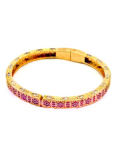 PULSERA BAÑADA EN ORO EN FUCSIA INSPIRACIÓN ANDALUSÍ ALTA BISUTERÍA