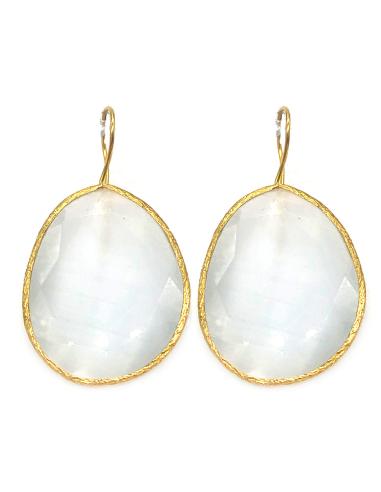 PENDIENTES BLANCOS OVAL DE ALTA BISUTERÍA PARA DÍAS DE VERANO