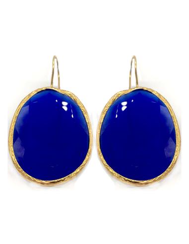 PENDIENTES AZULONES LARGOS OVAL ESPECIAL BODAS Y EVENTOS