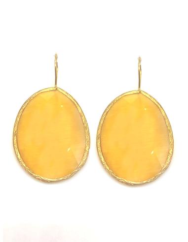 PENDIENTES AMARILLOS PERFECTOS PARA VERANO DE LÁGRIMA OVAL