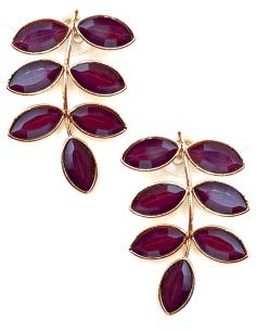 PENDIENTES MORADOS PARA MUJER CON BONITO DISEÑO DE HOJA