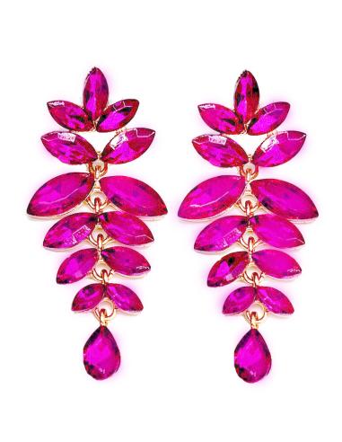 PENDIENTES FUCSIAS Y BUGAMBILIAS DE FIESTA DISEÑO DE CASCADA