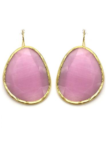 PENDIENTES LÁGRIMA ROSA DE GANCHO PARA LOOKS DE BODAS
