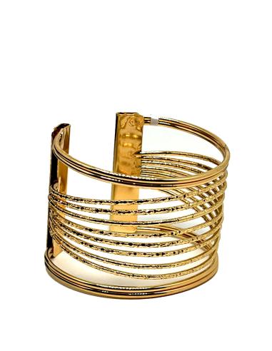 PULSERAS DORADAS ANCHAS DE VARIAS HILERAS PARA BODAS