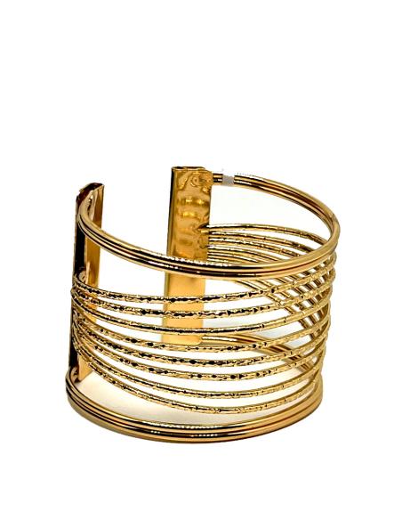 PULSERAS DORADAS ANCHAS DE VARIAS HILERAS PARA BODAS