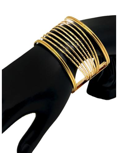 PULSERAS DORADAS ANCHAS DE VARIAS HILERAS PARA BODAS