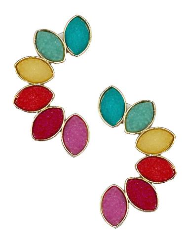 PENDIENTES MULTICOLOR DE ABANICO DISEÑO ESPECIAL BODAS DE DIA