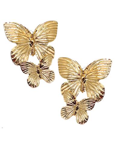 PENDIENTES DORADOS CON VISTOSAS MARIPOSAS SUPER FAVORECEDOR