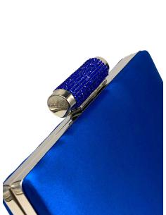 ORIGINAL CLUTCH DE FIESTA AZULON TEXTURA SEDA CON CIERRE JOYA 2