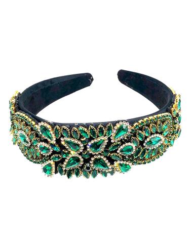 ELEGANTES DIADEMAS VERDES DE FIESTA CON PEDRERIA DE CRISTAL