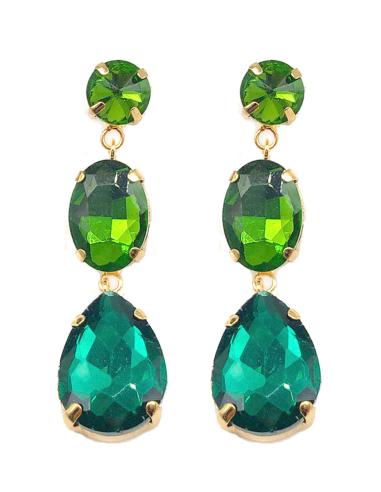 PENDIENTES LARGOS VERDES DE FIESTA PARA BODAS Y NOCHE