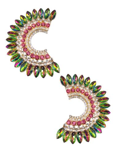 PENDIENTES PARA BODAS DE ABANICO TORNASOL EXQUISITO COLORIDO