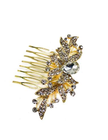 PEINETAS DE FIESTA PARA BODAS CON PEDRERIA DE CRISTAL Y DORADO