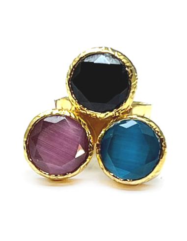 ANILLOS AZULES Y ROSAS CON DISEÑO TRICOLOR Y MEDIDA AJUSTABLE