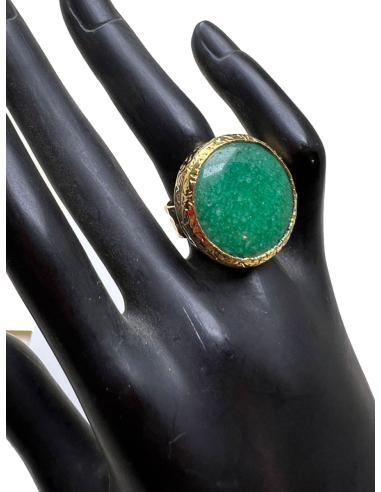 ANILLOS VERDES GRANDES DE PIEDRA Y AJUSTABLE A SU MEDIDA