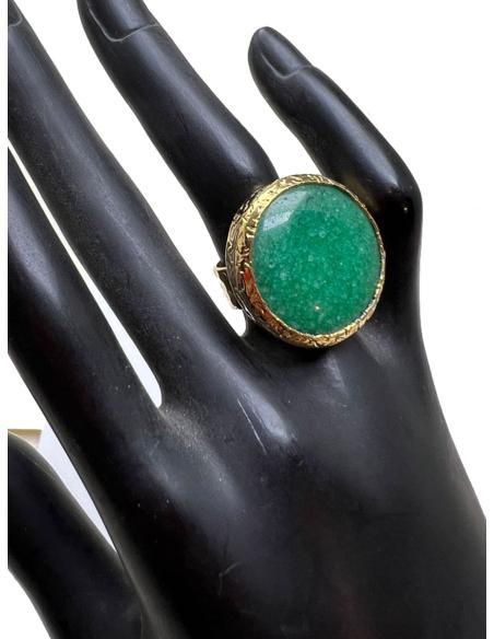 ANILLOS VERDES GRANDES DE PIEDRA Y AJUSTABLE A SU MEDIDA