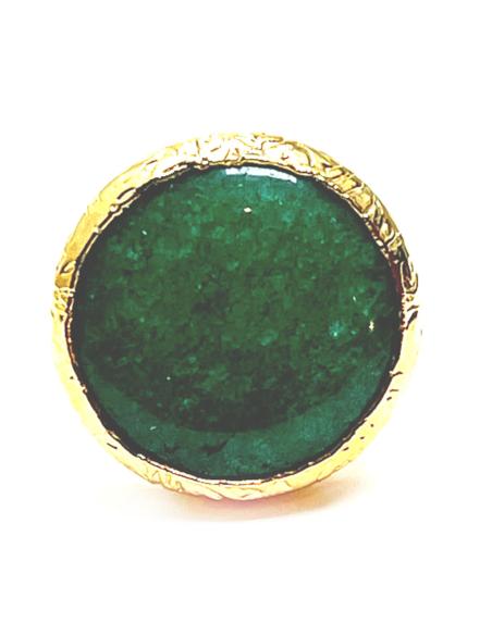 ANILLOS VERDES GRANDES DE PIEDRA Y AJUSTABLE A SU MEDIDA