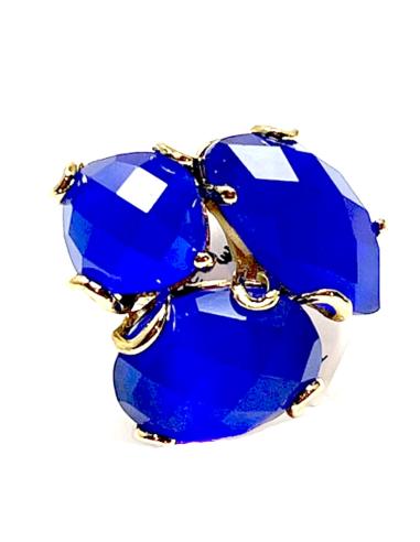 ANILLOS AZULONES PARA MUJER AJUSTABLES TRIO DE PIEDRA