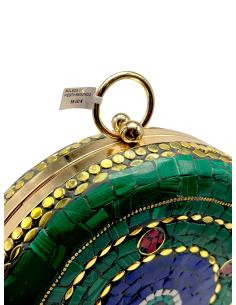 BOLSOS DE FIESTA REDONDO DE MOSAICO EN TURQUESA VERDE 2