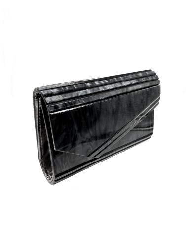 BOLSOS ELEGANTES DE FIESTA Y NOCHE NEGROS EN CAREY SINTETICO