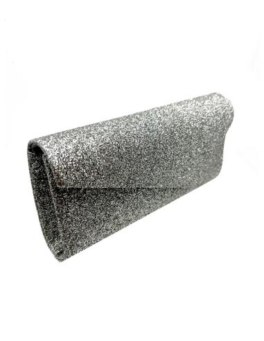 CARTERAS DE NOCHE Y FIESTA EN PLATA OSCURA CON BRILLO