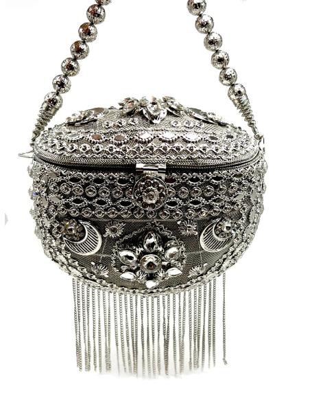 EXCLUSIVOS BOLSOS DE FIESTA PLATEADOS PERFECTO LOOK DE BODA