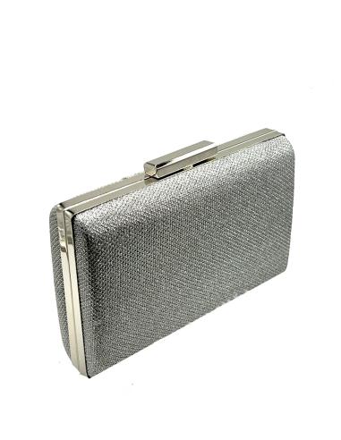 CLUTCH DE FIESTA PLATEADOS PEQUEÑOS CON JARETAS Y BRILLO LAME