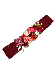 CINTURONES DE FIESTA GRANATES ELASTICOS CON FLORES PARA BODAS