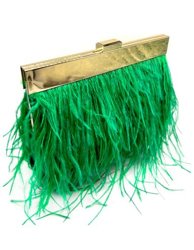 DIVINOS BOLSOS DE FIESTA VERDES CON VAPOROSAS PLUMAS