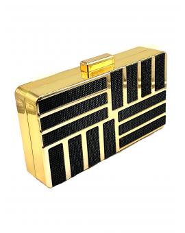 BOLSOS DE FIESTA NEGROS DE CRISTAL CON FIGURAS GEOMETRICAS