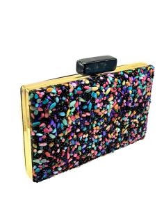 BOLSOS DE PEDRERIA NEGROS PARA FIESTA Y CEREMONIAS DE BODA