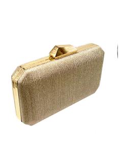ORIGINAL CLUTCH DE FIESTA DORADO CON DISEÑO GEOMETRICO