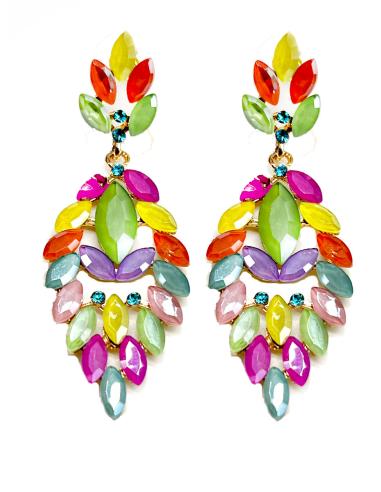 PENDIENTES MULTICOLOR LARGOS PARA TRAJES DE INVITADA DE BODA