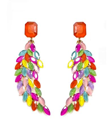 PENDIENTES PARA BODAS EN CRISTAL MULTICOLOR FACETADO