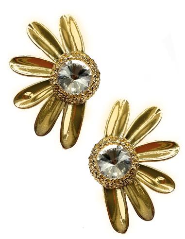 PENDIENTES DORADOS GRANDES DISEÑO DE MARGARITA IRREGULAR