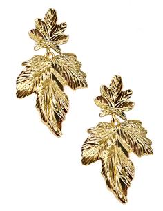 FAVORECEDORES PENDIENTES DORADOS LARGOS CON HOJAS