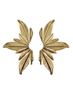 PENDIENTES DORADOS GRANDES CON DISEÑO VINTAGE CON HOJAS