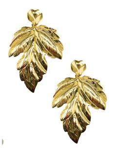 PENDIENTES DORADOS ONLINE PARA BODAS CON HOJAS GRANDES