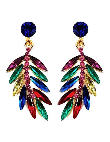 PENDIENTES MULTICOLOR DE FIESTA CON DISEÑO DE HOJITAS