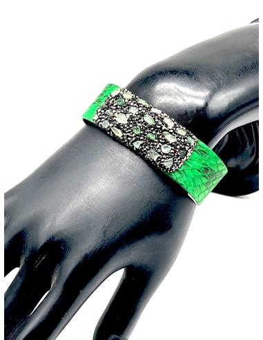 PULSERAS VERDES ORIGINALES Y BRAZALETES GRANDES CON PEDRERIA