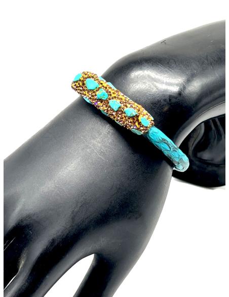 PULSERAS TURQUESAS ORIGINALES EN PIEL DE SERPIENTE Y PEDRERIA