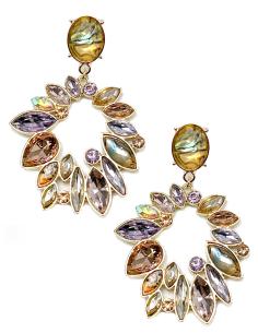 PENDIENTES LARGOS DE FIESTA CON PRECIOSA DECORACION DE CRISTAL